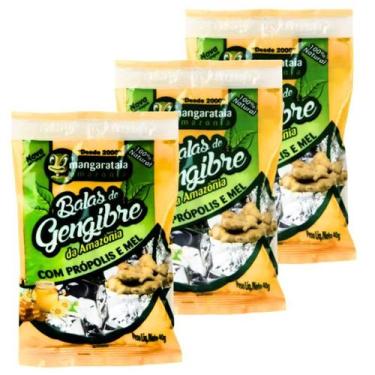 Imagem de Balas de Gengibre da Amazônia com Própolis e Mel  - 3 pacotes de 40 g 