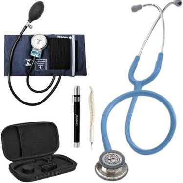 Imagem de Kit Estetoscópio Littmann Classic III + Esfigmomanômetro + Case + Lant