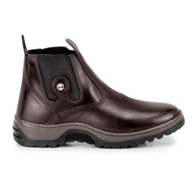 Imagem de Botina Masculina Butina Couro Legítimo Bota Agro Trabalho - RM, Marrom
