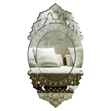 Imagem de Espelho Decorativo Veneziano Sala Quarto 43x81 3890 - CREATUS, prata
