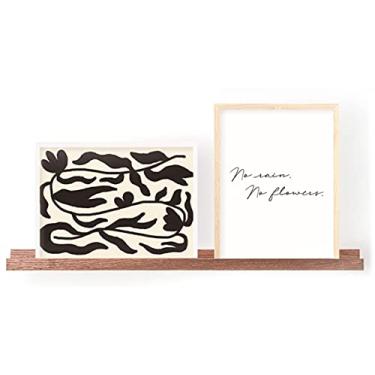 Imagem de Prateleira flutuante de madeira de carvalho escuro de 89 cm | Ideal para quarto, cozinha, banheiro, escritório, fácil instalação, ferragens de montagem incluídas