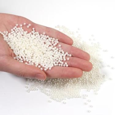 Imagem de Chuyau 4000 peças de pérolas brancas cremosas de 3 mm com furo redondo para artesanato de pérolas soltas para fazer joias falsas contas para pulseiras, colares, brincos, chaveiros, acessórios, faça