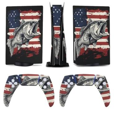 Imagem de Buyidec Bandeira Boca Grande Baixo para PS5 Skin Console e Controlador Acessórios Capas Anime Vinil Capa Adesivo Conjunto Completo para Playstation5 Disc Edition