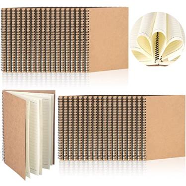 Imagem de 36 pacotes A5 Caderno espiral Capa dura Caderno pautado Capa macia Jornal espiral Escrita Faculdade Caderno forrado 15,5 x 20,3 polegadas 50 folhas 100 páginas papel forrado para escola de escritório (marrom)