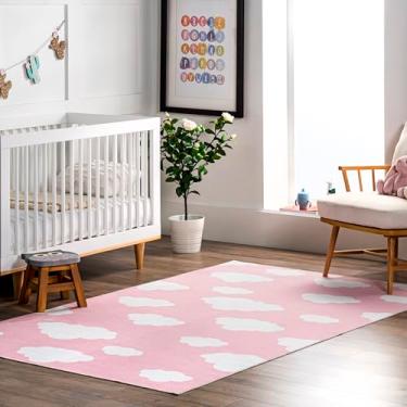 Imagem de nuLOOM Lilia Tapete infantil lavável à máquina, 1,2 m x 1,8 m, rosa