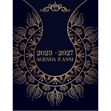 Imagem de Agenda 5 Anni 2023-2027: 60 mesi Planner annuale Calendario mensile, agenda agenda floreale Organizzatore e appuntamento e festività federali