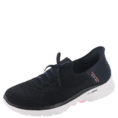 Imagem de Skechers Tênis feminino Hands Free Slip-ins Go Walk 6-Lovely Day, Preto/rosa choque, 35