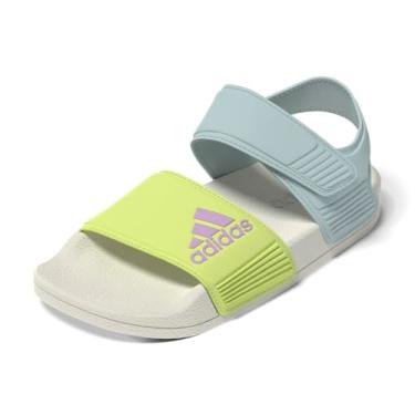 Imagem de adidas Sandália esportiva infantil unissex Adilette, Amarelo/Bliss Lilac/Halo Mint, 1 Little Kid