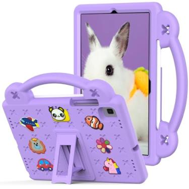 Imagem de AKABEILA Capa para tablet Samsung Galaxy Tab A7 10.4 (2020/2022)/Tab S6 10.5 (2019)/Tab S5e 26.7 cm (2019)/Tab S6 Lite 2020/2022 10.4, capa infantil com alça e bandeja de caneta roxo claro