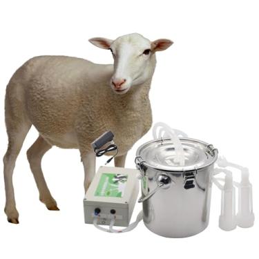 Imagem de 星姿 Máquina de ordenha de cabra totalmente automática, kit de máquina de ordenha elétrica portátil de 5L, parada automática de leite completo, modelo plug-in, máquina de ordenha de cabra, suprimentos