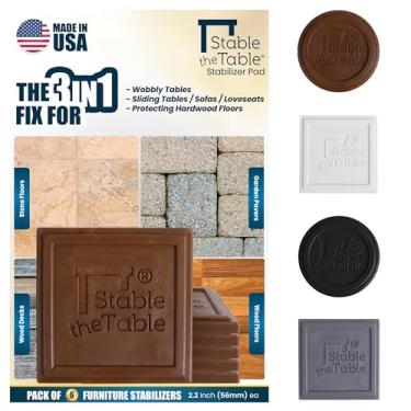 Imagem de Stable the Table -6 Unidades, Esquadro de Nogueira/Niveladores de Móveis/Pisos de Madeira/Protetores de Piso para Móveis/Almofadas de Empilhamento de Móveis/Uso com Mesas, Sofás, S ()