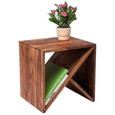 Imagem de Mesinha Apoio Lateral Sofá Poltrona Madeira Maciça