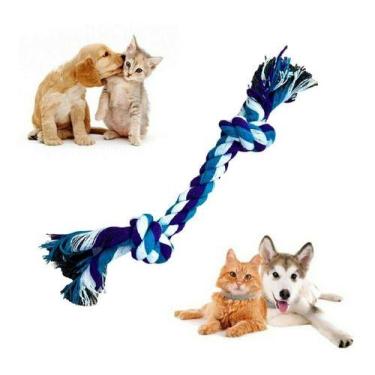 Imagem de Brinquedo Pet Para Cães Cachorros Osso De Corda Mordedor Interativo Pe