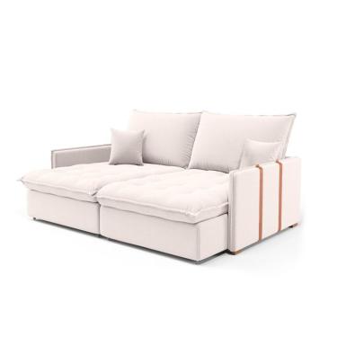 Imagem de Sofá Retrátil Sem Caixa 2 lugares Solomons Linho Cru 160 cm