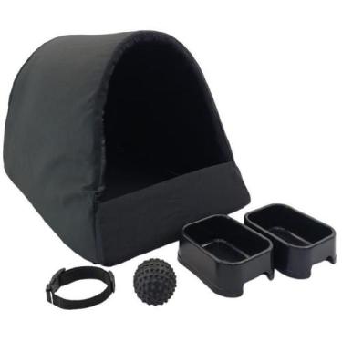 Imagem de Kit Cachorro Gato Cama Caminha Iglu Coleira Brinquedo Comedor Médio - 