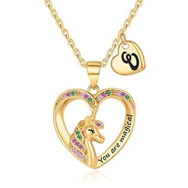 Imagem de Colar de unicórnio para meninas, presentes para meninas, joias, presente de aniversário para menina, filha, neta, sobrinha, sem manchas, sem reações para pele sensível, hipoalergênico, E., Prata