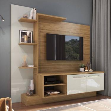 Imagem de Estante para TV Até 52 Polegadas 2 Portas Es110 Naturallle/Cristalo - Decibal Móveis