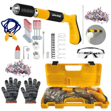 Imagem de Pistola de Fixação Finca Pino Prego Grampo Ação Direta Pistola Finca Pinos 220 rebites Maleta kit Segurança