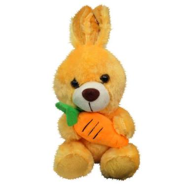 Imagem de Coelho Da Páscoa Pelúcia Enfeite Decorativo Coelhinho 27 Cm Laranja - 