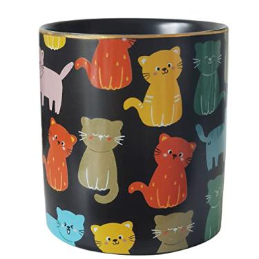 Imagem de HANKOR Ceramic Pen Holder for Desk Cute Cat Pencil Cup Desk Organizer Makeup Brush Holder, Black