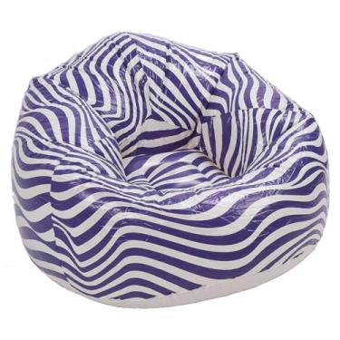 Imagem de Espreguiçadeira Inflável, Cadeira Inflável, PVC, Design Ergonômico, Minimalismo, para Uso Interno e Externo, Leve e Fácil de Transportar (Azul)