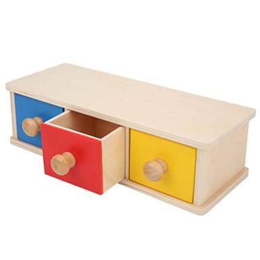 Imagem de Caixa de Ibucare para Bebês Brinquedos Infantis Moedas de Madeira Caixa Bola Meninos Meninas Brinquedos Educativos (Gaveta de bola de três cores)