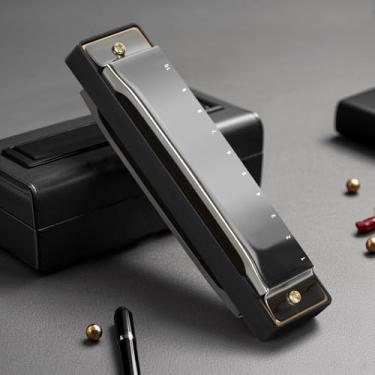 Imagem de Gaita, Gaita de Boca, Gaita Diatônica Blues Chave C, Blues Boca Organ Harmonica 10 Furos com Caixa Preto, Gaita Padrão para Adultos, Profissionais, Iniciantes e Estudantes, 100 * 28 * 18mm