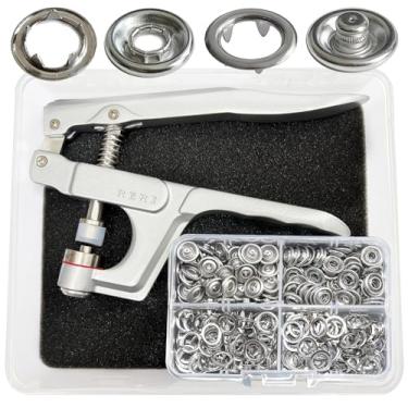 Imagem de RERI Kit De Ferramentas De Pressão De Pressão De Metal Com Alicate De Fixação, Botões De Malha, Botões De Pressão De 11 Mm Para Diy, Costura E Artesanato