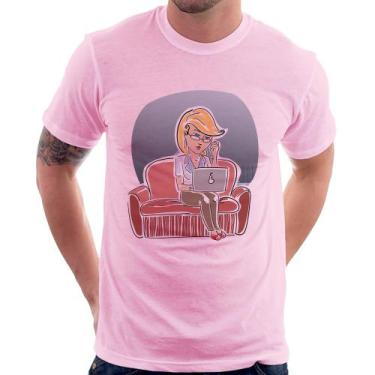 Imagem de Camiseta Home Office - Foca na Moda, Rosa bebê, M