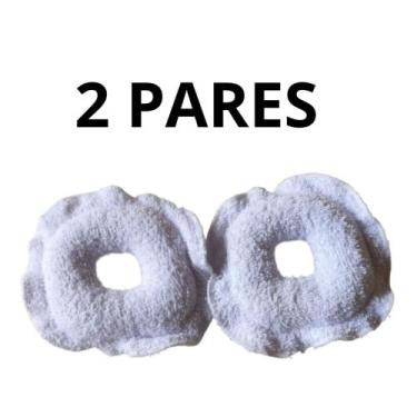 Imagem de Kit 2 pares rosquinhas de amamentação tecido atoalhado 100% algodão - 