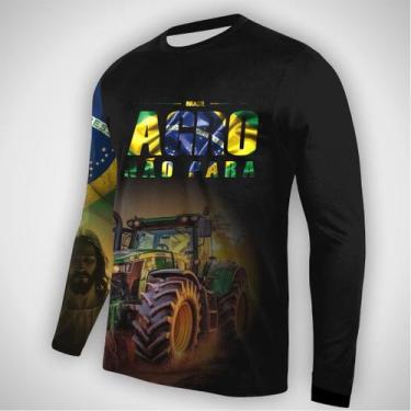 Imagem de Camiseta Agro Agricultura Masculina com Proteção Uv Manga Longa Roça F