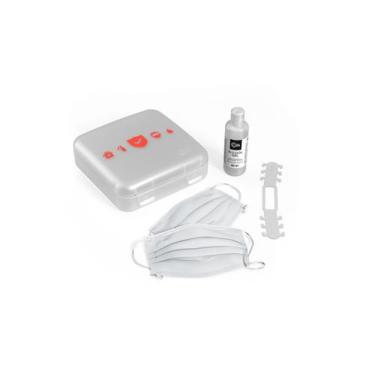 Imagem de Kit Proteção Pessoal Coza Máscara e Porta Álcool em Gel Natural