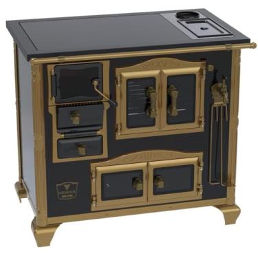 Imagem de Fogao a Lenha N 2 Imperador Vitreo Premium Caldeira Preto SD