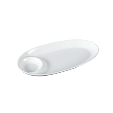 Imagem de Prato de mesa branco, imitação de porcelana lanche multi-grade prato de lanche - 9014