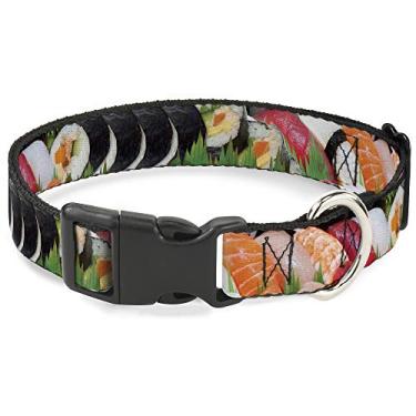 Imagem de Buckle-Down Gola com clipe de plástico – Sushi Vivid – 3,8 cm de largura – serve para pescoço de 45,7 a 81,2 cm – Grande