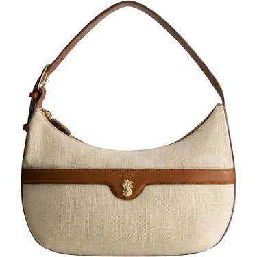 Imagem de Bolsa Tommy Bahama Hobo, mini bolsa feminina com fecho de zíper e design de linho, natural, Natural
