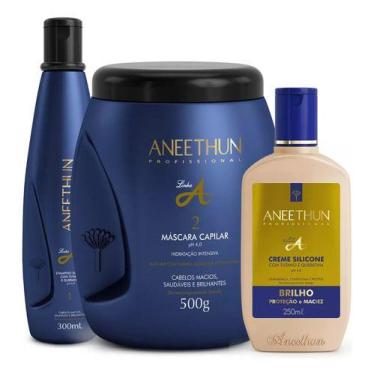 Imagem de Aneethun Kit Creme Silicone, Shampoo Tutano, Mask Capilar - Aneethun P