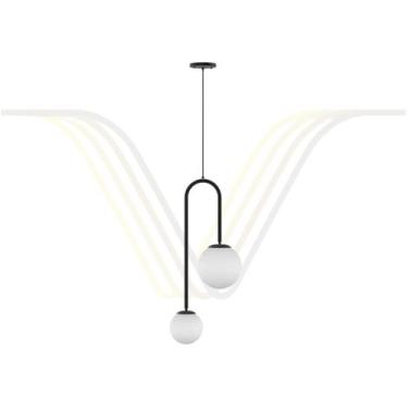 Imagem de Pendente Luminária Dupla Globo de Vidro Duno - Luzes do Vale, Rosê