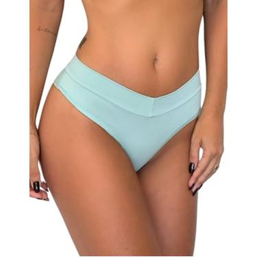 Imagem de Kit 10 Calcinhas Fio Dental e Cós Duplo Feminina microfibra Lisa de poliamida Conforto Não Marca Sob a roupa sensual
