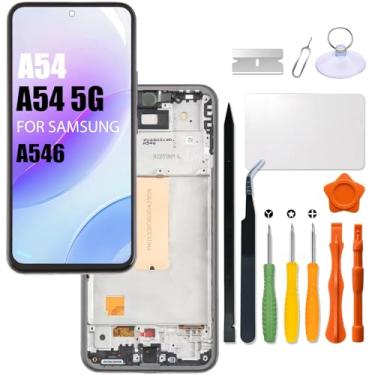 Imagem de Substituição para tela LCD Samsung Galaxy A54 para Samsung A54 5G A546V A546U A546U1 A546B A546E Display LCD com kit de reparo (com moldura | Função sem impressão digital)