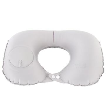 Imagem de Travesseiro Inflável de Travesseiro de Pescoço Travesseiro de Pescoço Inflável para Capa Lavável para Viajar para Dormir, Avião, Trem, Carro, Escritório, Máscaras Oculares (cinza