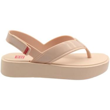 Imagem de Sandália Plataforma Zaxy Blink Fita Auto Colante Feminina, Nude, 36