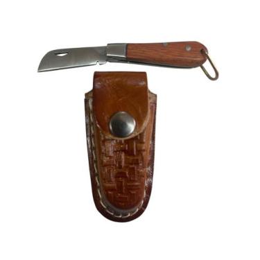 Imagem de Canivete Infantil Chaveirinho Com Bainha De Couro Legítimo - Selaria F