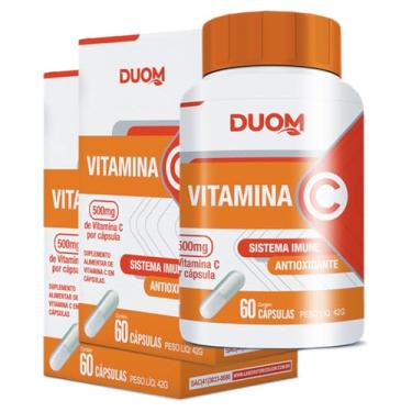 Imagem de Vitamina C 60cps 500mg Duom - Kit 2 Frascos