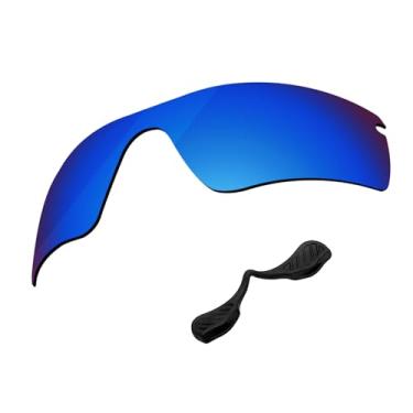 Imagem de Boldbright Lentes de reposição e protetores de nariz compatíveis com óculos de sol Oakley RadarLock XL OO9196/OO9170 - Azul espelhado revestido