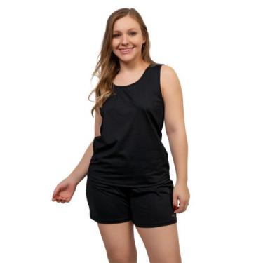 Imagem de Pijama Short Doll Feminino Dryfit Regata Toque Gelado Confortável Não 