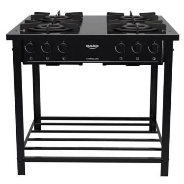 Imagem de Fogão Dako Industrial 4 Bocas Preto - ATLAS