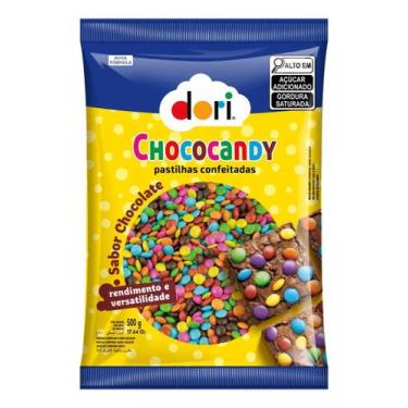 Imagem de Pacote Confete Confeitos tipo mm Dori Chococandy 500g - Sabor Chocolat