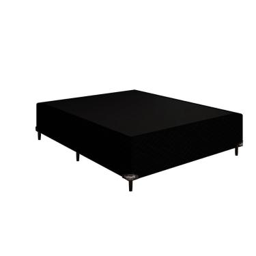 Imagem de Base Cama Box Casal Suede Preto 40x138x188