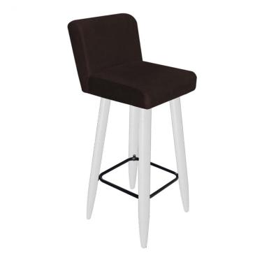 Imagem de Banqueta Alta Lana Bistrô Pé Palito Suede Marrom